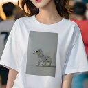 ウエストハイランドホワイトテリア Tシャツ レディース 犬ファン 半袖 春夏 犬柄 プリント カジュアル かわいい 人間用 個性派 ここだけのデザイン 面白 レ...