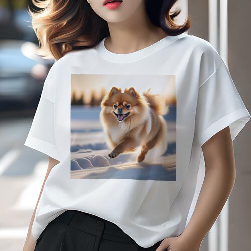 ポメラニアン Tシャツ レディース 犬ファン 半袖 春夏 犬柄 プリント カジュアル かわいい 人間用 個性..