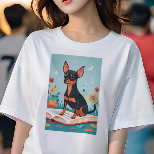 ミニチュアピンシャー Tシャツ レディース 犬ファン 半袖 春夏 犬柄 プリント カジュアル かわいい 人..