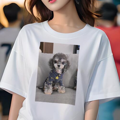 トイプードル Tシャツ レディース 犬ファン 半袖 春夏 犬柄 プリント カジュアル かわいい 人間用 個性..