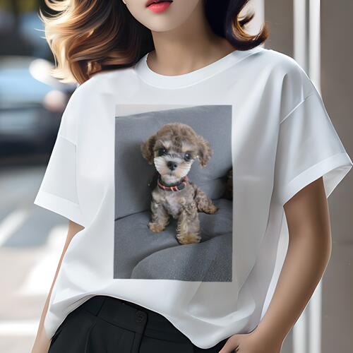 マルプー Tシャツ レディース 犬ファン 半袖 春夏 犬柄 プリント カジュアル かわいい 人間用 個性派 ここだけのデザイン 面白 ソファ マルプー