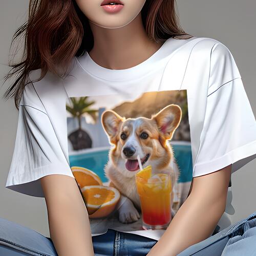 コーギー Tシャツ レディース 犬ファン 半袖 春夏 犬柄 プリント カジュアル かわいい 人間用 個性派 ..