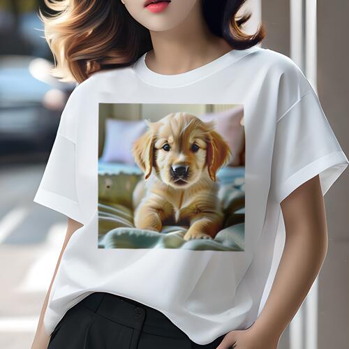 ゴールデンレトリバー Tシャツ レディース 犬ファン 半袖 春夏 犬柄 プリント カジュアル かわいい 人..
