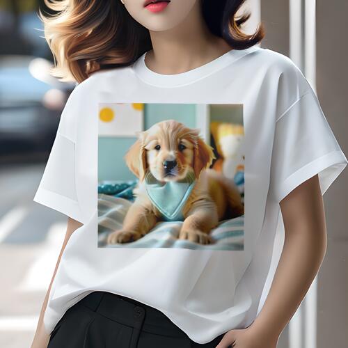 ゴールデンレトリバー Tシャツ レディース 犬ファン 半袖 春夏 犬柄 プリント カジュアル かわいい 人..