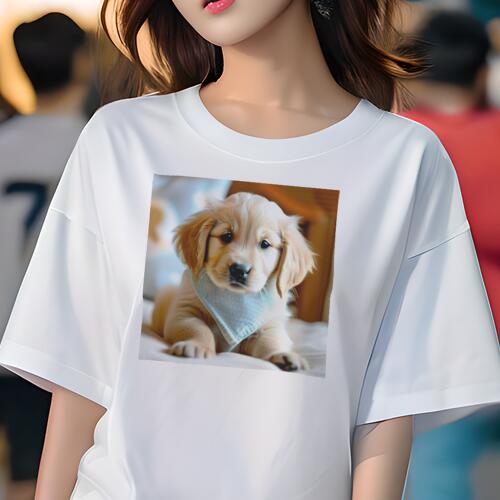 ゴールデンレトリバー Tシャツ レディース 犬ファン 半袖 春夏 犬柄 プリント カジュアル かわいい 人..