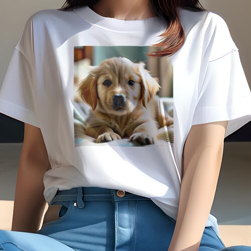 ゴールデンレトリバー Tシャツ レディース 犬ファン 半袖 春夏 犬柄 プリント カジュアル かわいい 人..