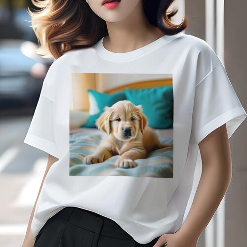 ゴールデンレトリバー Tシャツ レディース 犬ファン 半袖 春夏 犬柄 プリント カジュアル かわいい 人..