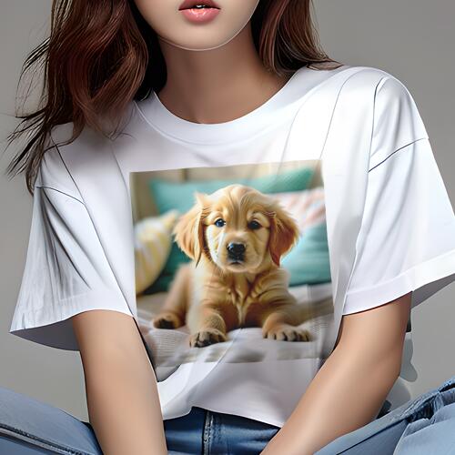 ゴールデンレトリバー Tシャツ レディース 犬ファン 半袖 春夏 犬柄 プリント カジュアル かわいい 人..