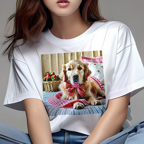 ゴールデンレトリバー Tシャツ レディース 犬ファン 半袖 春夏 犬柄 プリント カジュアル かわいい 人..