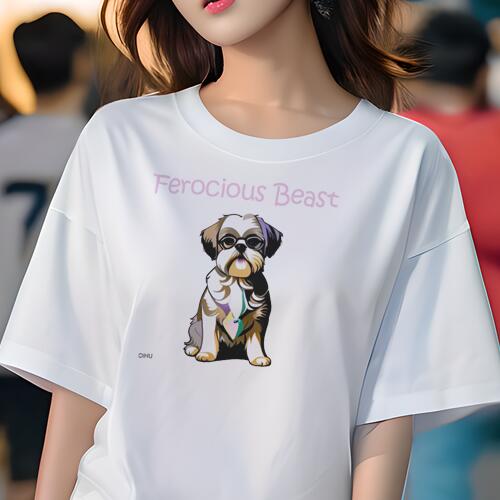 シーズー Tシャツ レディース 犬ファン 半袖 春夏 犬柄 プリント カジュアル かわいい 人間用 個性派 ..