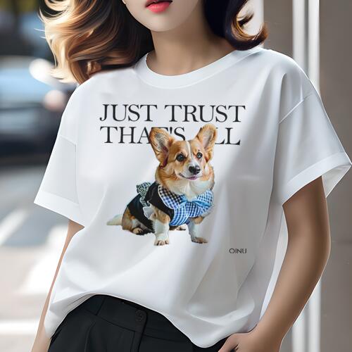 コーギー Tシャツ レディース 犬ファン 半袖 春夏 犬柄 プリント カジュアル かわいい 人間用 個性派 ここだけのデザイン 面白 コーギー
