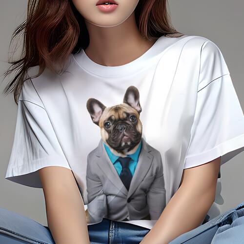 フレンチブルドッグ Tシャツ レディース 犬ファン 半袖 春夏 犬柄 プリント カジュアル かわいい 人間..