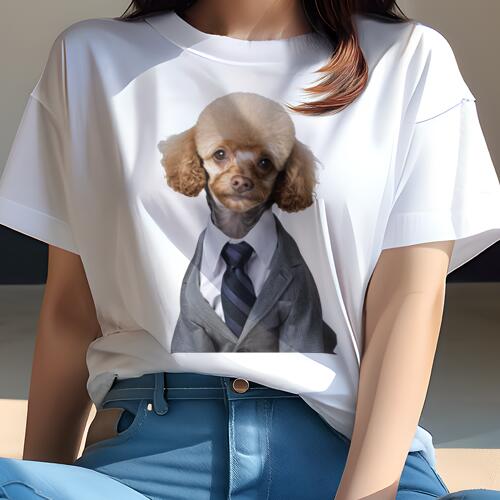 トイプードル Tシャツ レディース 犬ファン 半袖 春夏 犬柄 プリント カジュアル かわいい 人間用 個性..