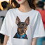 ミニチュアピンシャー Tシャツ レディース 犬ファン 半袖 春夏 犬柄 プリント カジュアル かわいい 人..