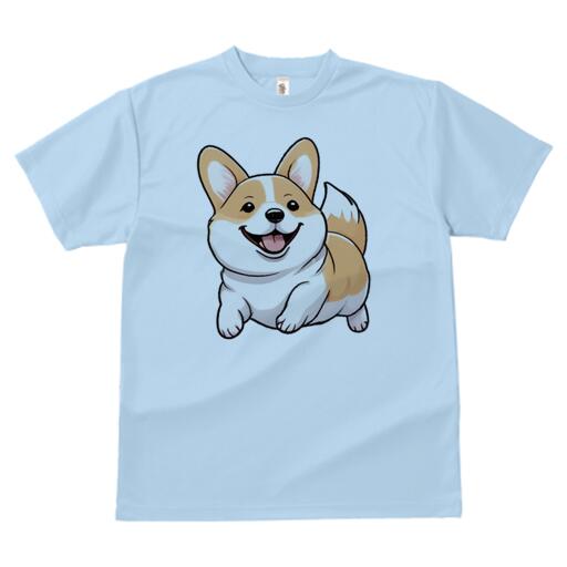 コーギー Tシャツ メンズ キッズ 犬ファン 半袖 春夏 犬柄 プリント カジュアル かわいい 人間用 個性派 ここだけのデザイン 面白 笑顔 コーギー イラスト