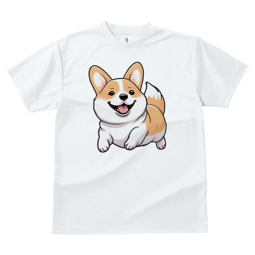 コーギー Tシャツ メンズ キッズ 犬ファン 半袖 春夏 犬柄 プリント カジュアル かわいい 人間用 個性派 ここだけのデザイン 面白 笑顔 コーギー イラスト