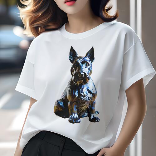 スコティッシュテリア Tシャツ レディース 犬ファン 半袖 春夏 犬柄 プリント カジュアル かわいい 人..