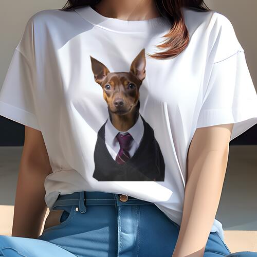 ミニチュアピンシャー Tシャツ レディース 犬ファン 半袖 春夏 犬柄 プリント カジュアル かわいい 人..