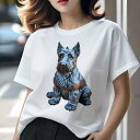 スコティッシュテリア Tシャツ レディース 犬ファン 半袖 春夏 犬柄 プリント カジュアル かわいい 人間用 個性派 ここだけのデザイン 面白 スコティッシュテリア