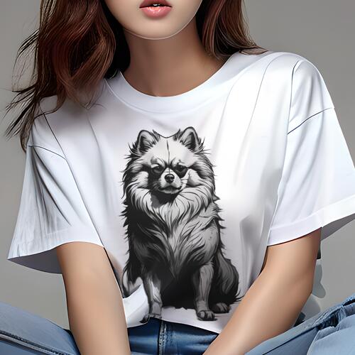 ポメラニアン Tシャツ レディース 犬ファン 半袖 春夏 犬柄 プリント カジュアル かわいい 人間用 個性派 ここだけのデザイン 面白 サングラス ポメラニアン