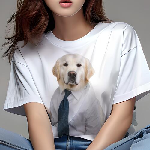 ゴールデンレトリバー Tシャツ レディース 犬ファン 半袖 春夏 犬柄 プリント カジュアル かわいい 人..