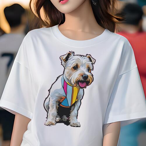 ノーフォークテリア Tシャツ レディース 犬ファン 半袖 春夏 犬柄 プリント カジュアル かわいい 人間..