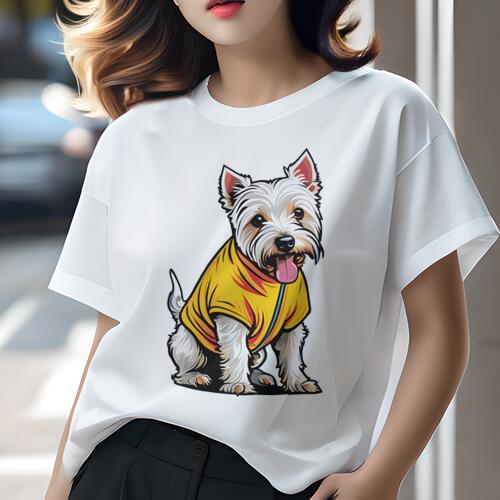 ウエストハイランドホワイトテリア Tシャツ レディース 犬ファン 半袖 春夏 犬柄 プリント カジュアル ..