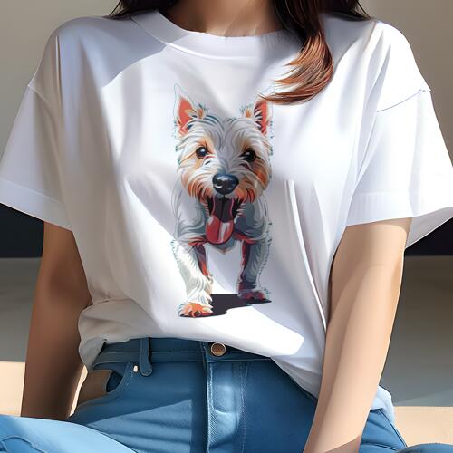 ウェストハイランドホワイトテリア Tシャツ レディース 犬ファン 半袖 春夏 犬柄 プリント カジュアル ..