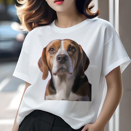 ビーグル Tシャツ レディース 犬ファン 半袖 春夏 犬柄 プリント カジュアル かわいい 人間用 個性派 ..