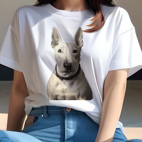 ブルテリア Tシャツ レディース 犬ファン 半袖 春夏 犬柄 プリント カジュアル かわいい 人間用 個性派..