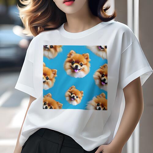 ポメラニアン Tシャツ レディース 犬ファン 半袖 春夏 犬柄 プリント カジュアル かわいい 人間用 個性..