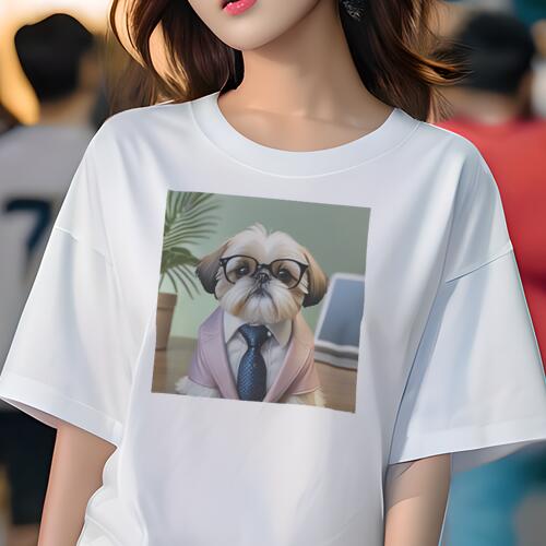 シーズー Tシャツ レディース 犬ファン 半袖 春夏 犬柄 プリント カジュアル かわいい 人間用 個性派 ..