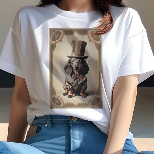 ダックスフンド Tシャツ レディース 犬ファン 半袖 春夏 犬柄 プリント カジュアル かわいい 人間用 個..