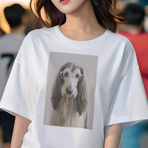 アフガンハウンド Tシャツ レディース 犬ファン 半袖 春夏 犬柄 プリント カジュアル かわいい 人間用 ..