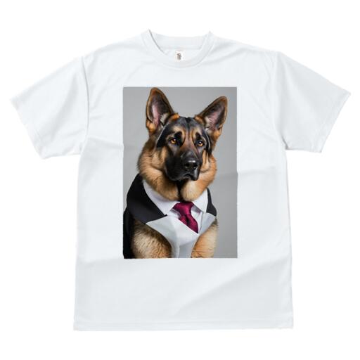 ジャーマンシェパード Tシャツ メンズ キッズ 犬ファン 半袖 春夏 犬柄 プリント カジュアル かわいい 人間用 個性派 ここだけのデザイン 面白 スーツ ジャーマンシェパード ネクタイ ワイシャツ