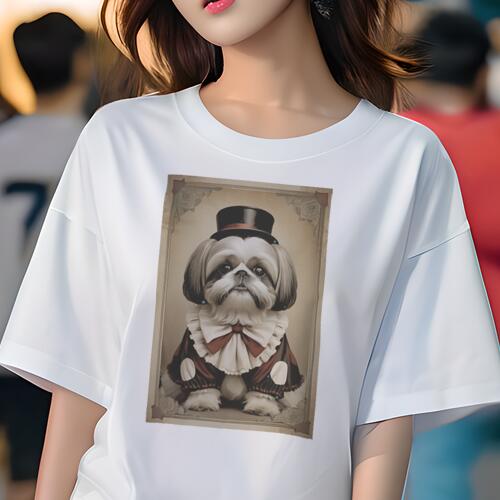 シーズー Tシャツ レディース 犬ファン 半袖 春夏 犬柄 プリント カジュアル かわいい 人間用 個性派 ..