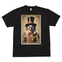 Tシャツ メンズ キッズ 犬ファン 半袖 春夏 犬柄 プリント カジュアル かわいい 人間用 個性派 ここだけのデザイン 面白 ピエロ サーカス 帽子 衣装 メイクアップ