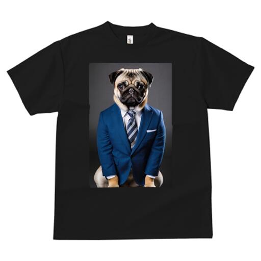 パグ Tシャツ メンズ キッズ 犬ファン 半袖 春夏 犬柄 プリント カジュアル かわいい 人間用 個性派 ここだけのデザイン 面白 スーツ パグ ネクタイ