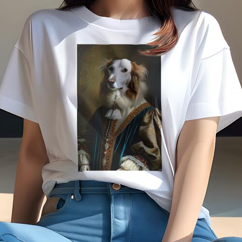 イングリッシュセター Tシャツ レディース 犬ファン 半袖 春夏 犬柄 プリント カジュアル かわいい 人..