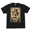 Tシャツ メンズ キッズ 犬ファン 半袖 春夏 犬柄 プリント カジュアル かわいい 人間用 個性派 ここだけのデザイン 面白 ピエロ サーカス 衣装 帽子 メイクアップ