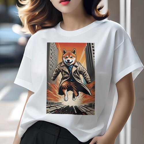 柴犬 Tシャツ レディース 犬ファン 半袖 春夏 犬柄 プリント カジュアル かわいい 人間用 個性派 ここ..