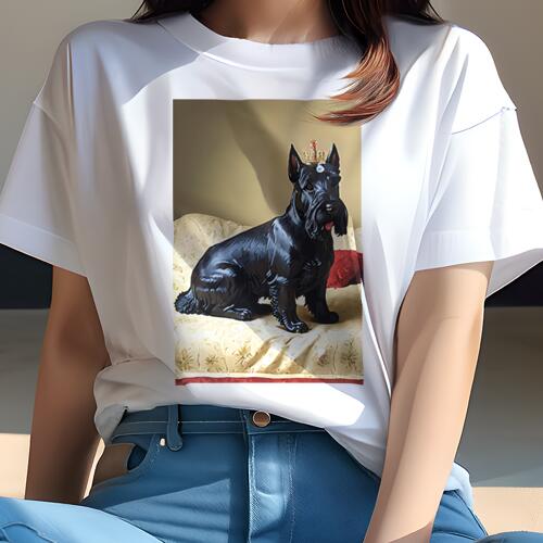スコティッシュテリア Tシャツ レディース 犬ファン 半袖 春夏 犬柄 プリント カジュアル かわいい 人..