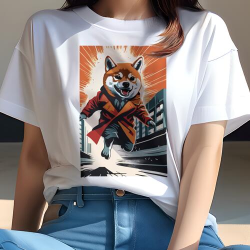 柴犬 Tシャツ レディース 犬ファン 半袖 春夏 犬柄 プリント カジュアル かわいい 人間用 個性派 ここ..