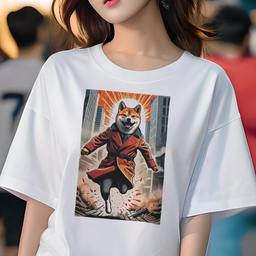 柴犬 Tシャツ レディース 犬ファン 半袖 春夏 犬柄 プリント カジュアル かわいい 人間用 個性派 ここ..