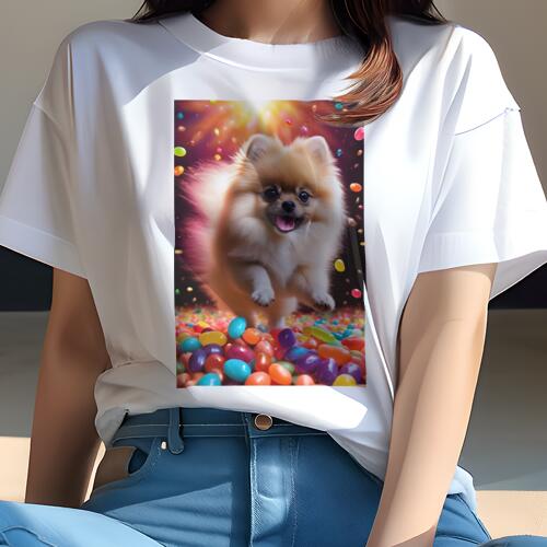 ポメラニアン Tシャツ レディース 犬ファン 半袖 春夏 犬柄 プリント カジュアル かわいい 人間用 個性..