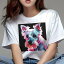 ミニチュアシュナウザー Tシャツ レディース 犬ファン 半袖 春夏 犬柄 プリント カジュアル かわいい ..