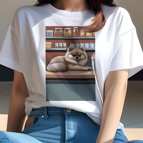 ポメラニアン Tシャツ レディース 犬ファン 半袖 春夏 犬柄 プリント カジュアル かわいい 人間用 個性..