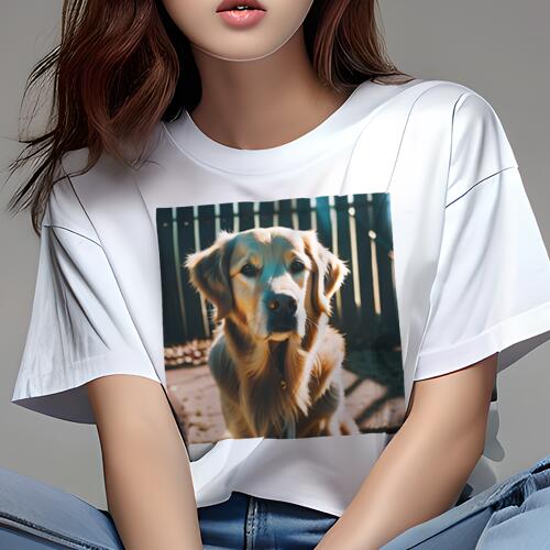 ゴールデンレトリバー Tシャツ レディース 犬ファン 半袖 春夏 犬柄 プリント カジュアル かわいい 人..
