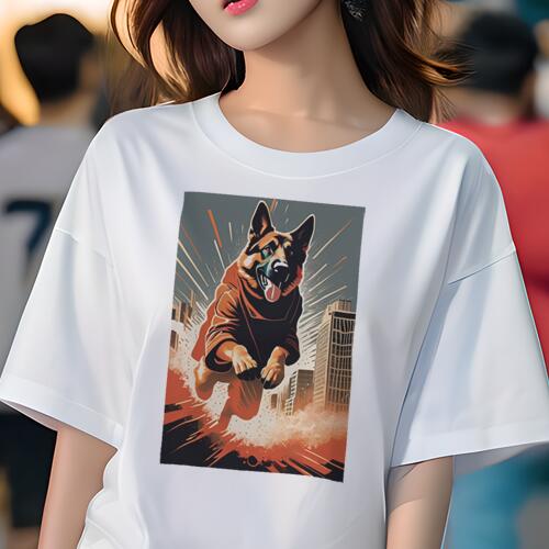 ジャーマンシェパード Tシャツ レディース 犬ファン 半袖 春夏 犬柄 プリント カジュアル かわいい 人..