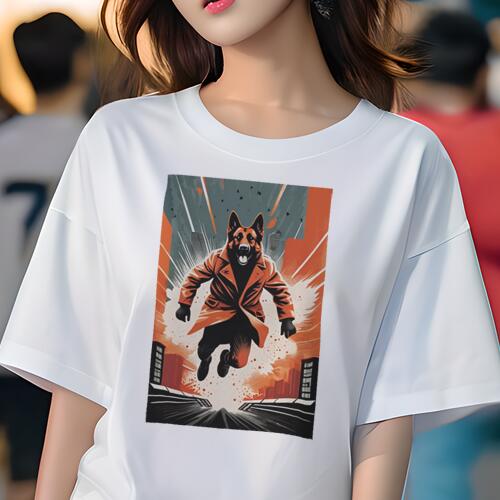 ジャーマンシェパードドッグ Tシャツ レディース 犬ファン 半袖 春夏 犬柄 プリント カジュアル かわい..